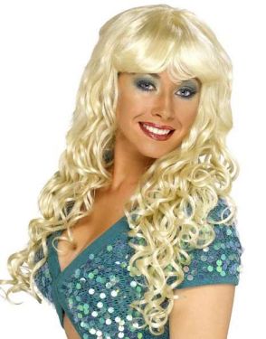 Ladies Fancy Dress Siren Wig - Blonde